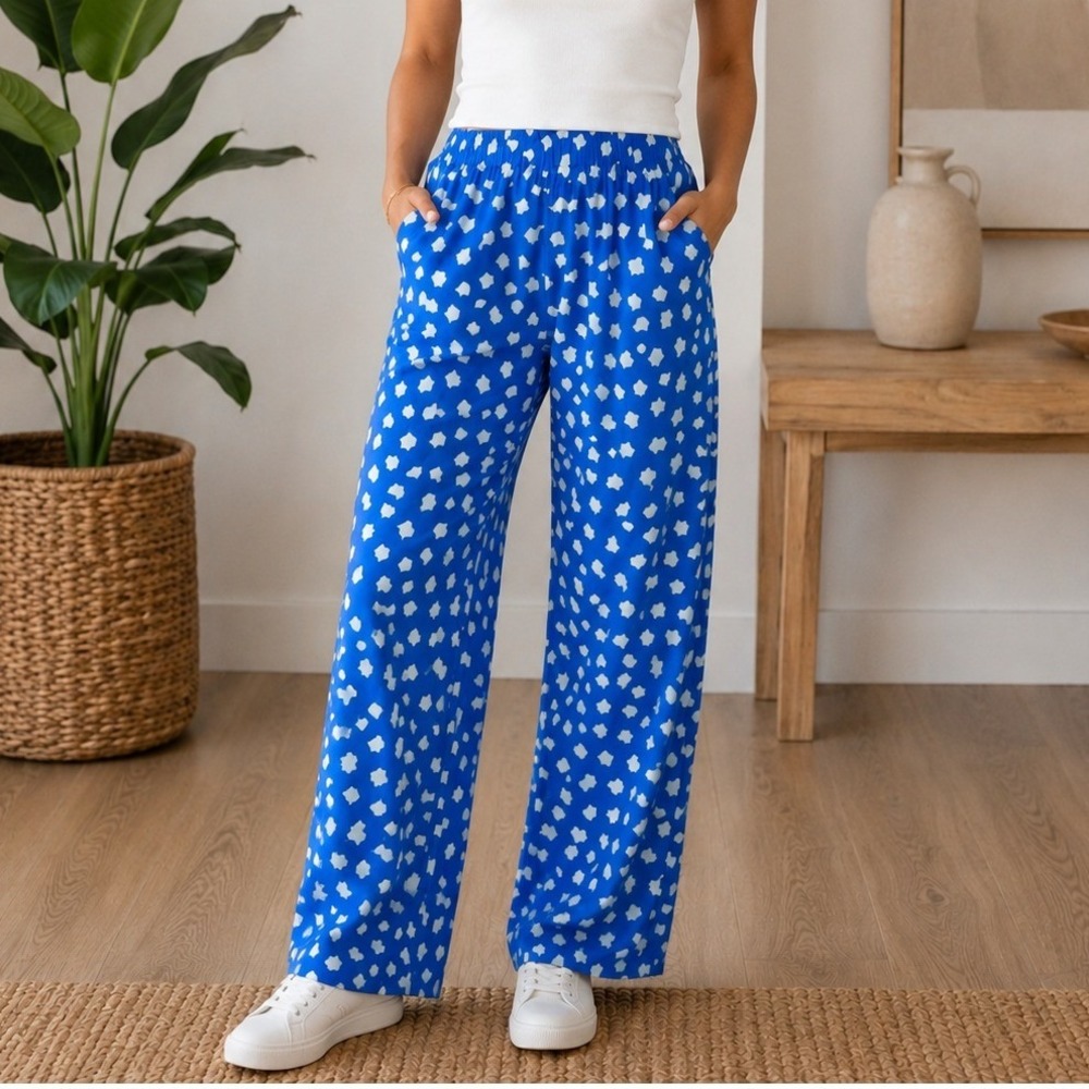Raoul Polka Dot Silk Tailored Trousers Preppy Career Quiet Luxury Old Money Chic